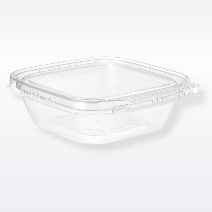 Futura 24 oz Rectangle Silver Plastic Tamper-Evident Take Out Container -  with Clear Lid, Microwavable - 7 x 4 3/4 x 1 3/4 - 100 count box