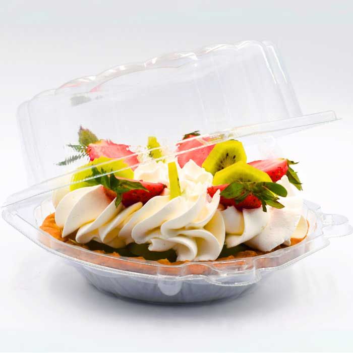6" Crystal Clear Pie Containers with Deep Dome Heavyweight Plastic- 200/Case, Z-TUG-P6D