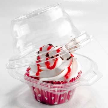 Katgely Individual Cupcake Container - Single Compartment Cupcake Carrier  Holder Box - Stackable - Deep Dome - Clear Plastic - BPA-Free- (Pack of  100)