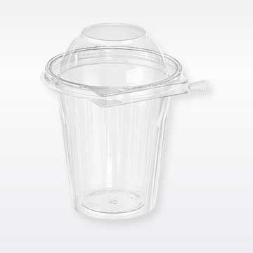 Plastic Deli Container with Plastic Lid PP Tamper-Evident 365 ml Ø9,5 (24  Units)