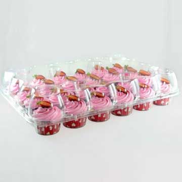 24 Stackable Cupcake Containers with Deep Dome- 50/Case