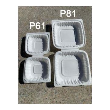 9" White Hinged Clamshell Takeout Containers - 150/Case