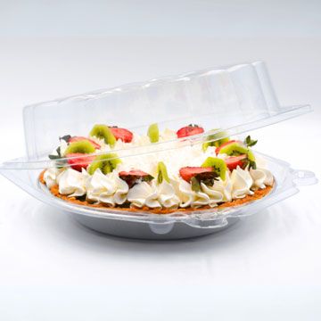 10" Crystal Clear Pie Containers with Deep Dome Heavyweight Plastic - 125/Case