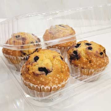 4 Cavity Large Muffin Container - 200/Case