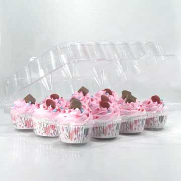 12 Cavity Stackable Cupcake Container with Deep Dome - 25/Pack