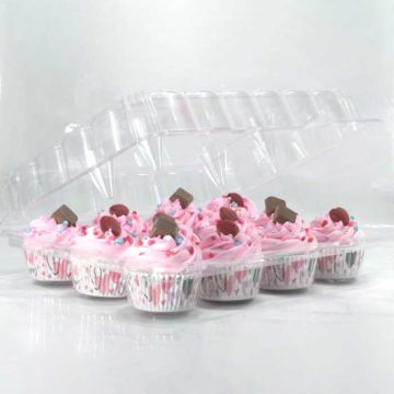 12 Cavity Stackable Cupcake Container with Deep Dome - 100/Pack