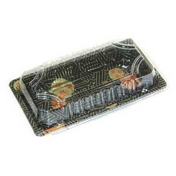 # .6 Sushi Container Base and Lid 6.58 x 3.62 x 1.22" - 600/Case