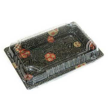 # 10 Sushi Container Base and Lid 7 5/8 x 5 2/8 x 2 Inches - 400/Case
