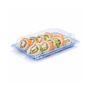 Blue Sushi Container Base and Lid 7 5/8 x 5 2/8 x 2 Inches - 400/Case