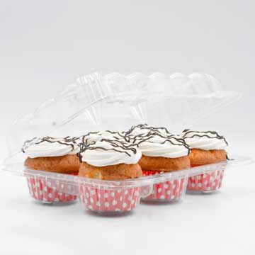 6 Cupcake Container with Standard Dome - 200/Case