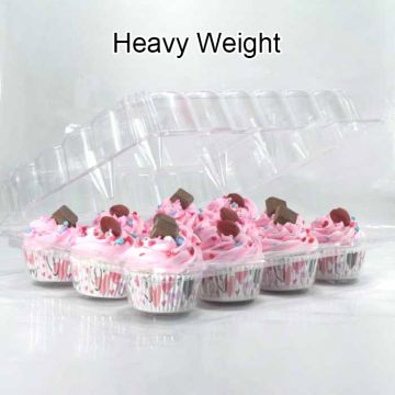 12 Cavity Stackable Cupcake Container with Deep Dome Heavy Weight - 100 / Case