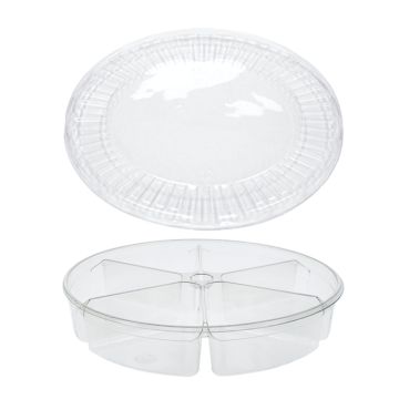 6 Compartment 10" Round Container with Lid - 100/Case