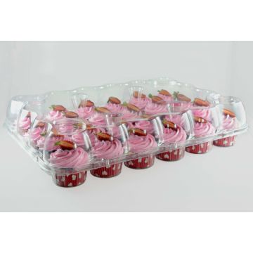 24 Stackable Cupcake Containers with Deep Dome- 25/Case