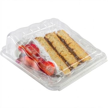 Sideways Cake Slice Plastic Container - 300/Case