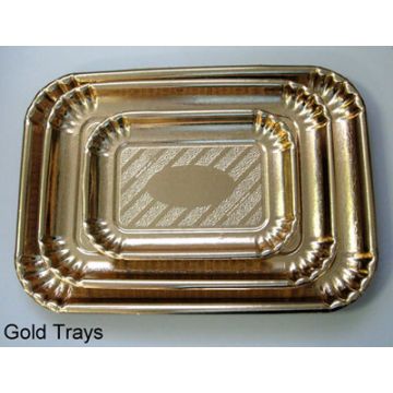 Gold Cardboard Pastry Tray - Small - 300/Case