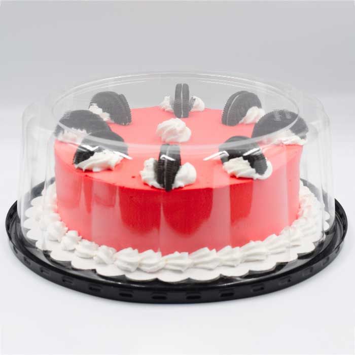 9" Cake Container for 8" Cake with 3.5 inch Low Dome - 50/case , Z-TUG-C9B35