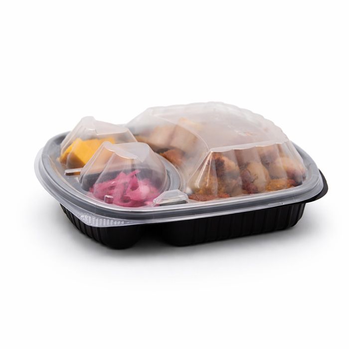 3 Compartment Microwave Container with Lids - 200/Case, Z-PCC-CS-3C