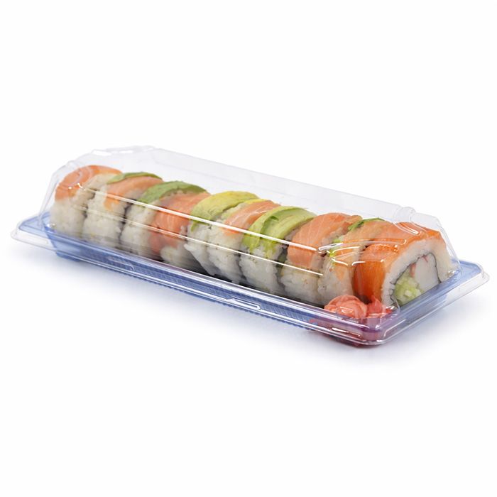 Blue Sushi Container Base and Lid 9 x 4 x 2 Inches - 600/Case, Z-PCC-CS-B01BL