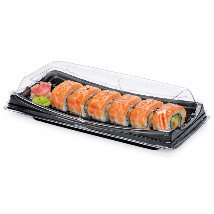 #30 Sushi Container with Lid 9 1/2 x 4 5/8 x 2 1/4 Inches - 300/Case, Z-TUG-CS30