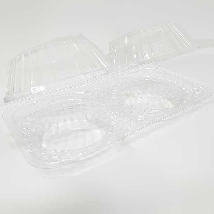 Two 4" pies, tarts, pot pies, or mini quiches plastic containers - 250/Case -, Z-TUG-P2002