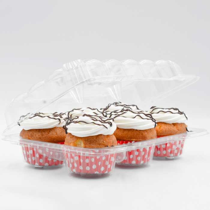 6 Cupcake Container with Standard Dome - 200/Case, Z-TUG-126