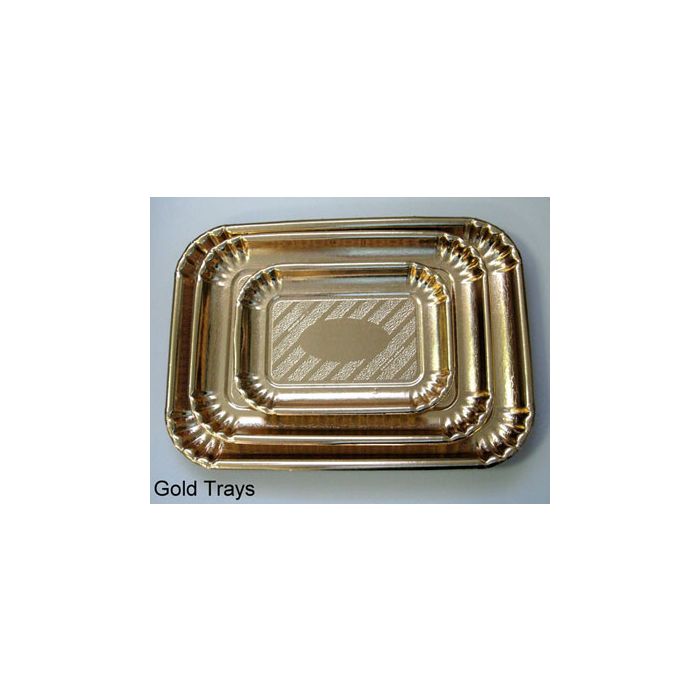 Gold Cardboard Pastry Tray - Small - 300/Case, Z-VN-2