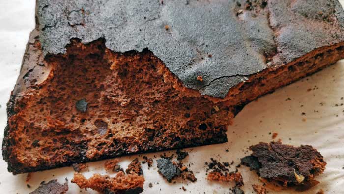 how to fix baking disasters - a burnt and crumbly cake