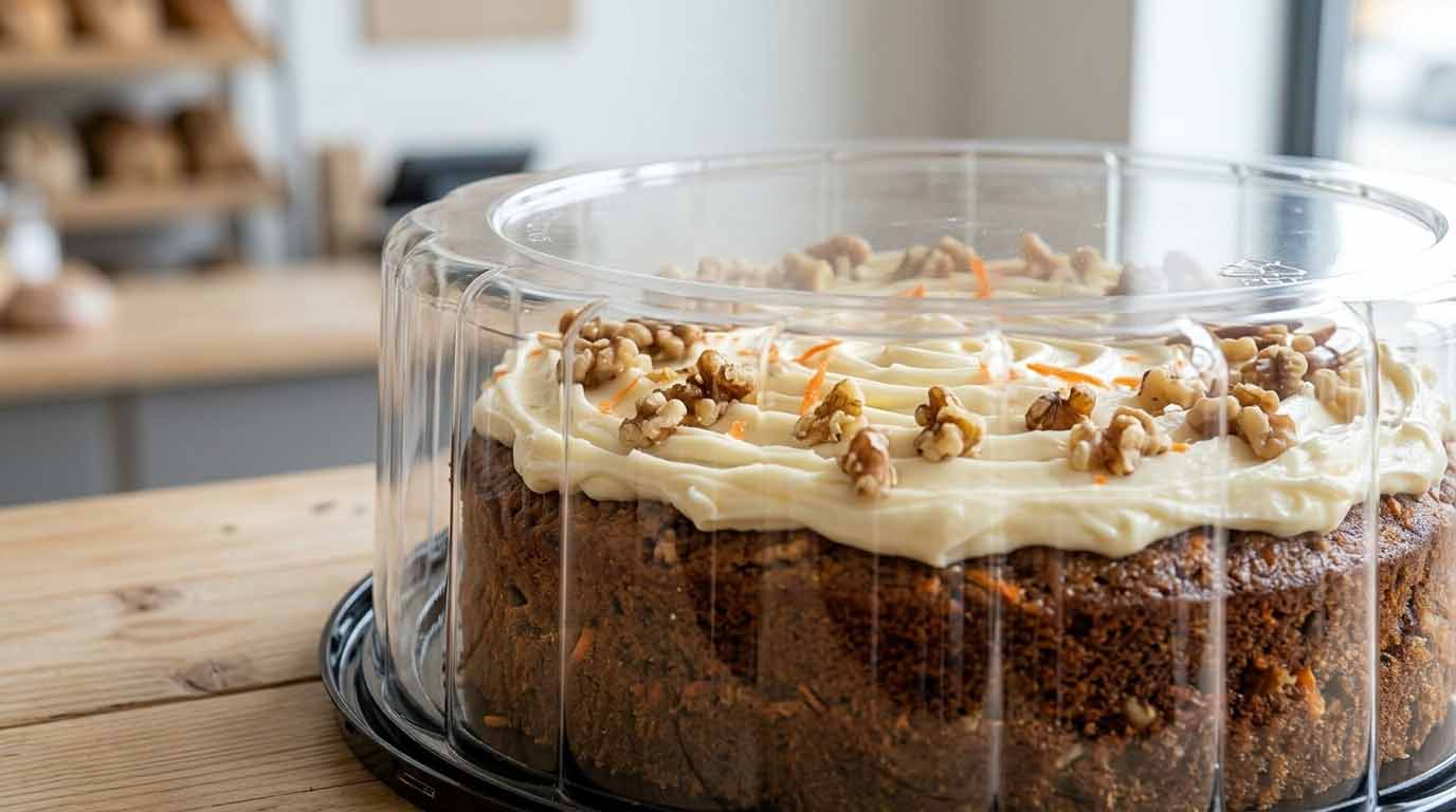 Premium PET cake container for 2026 bakery packaging compliance