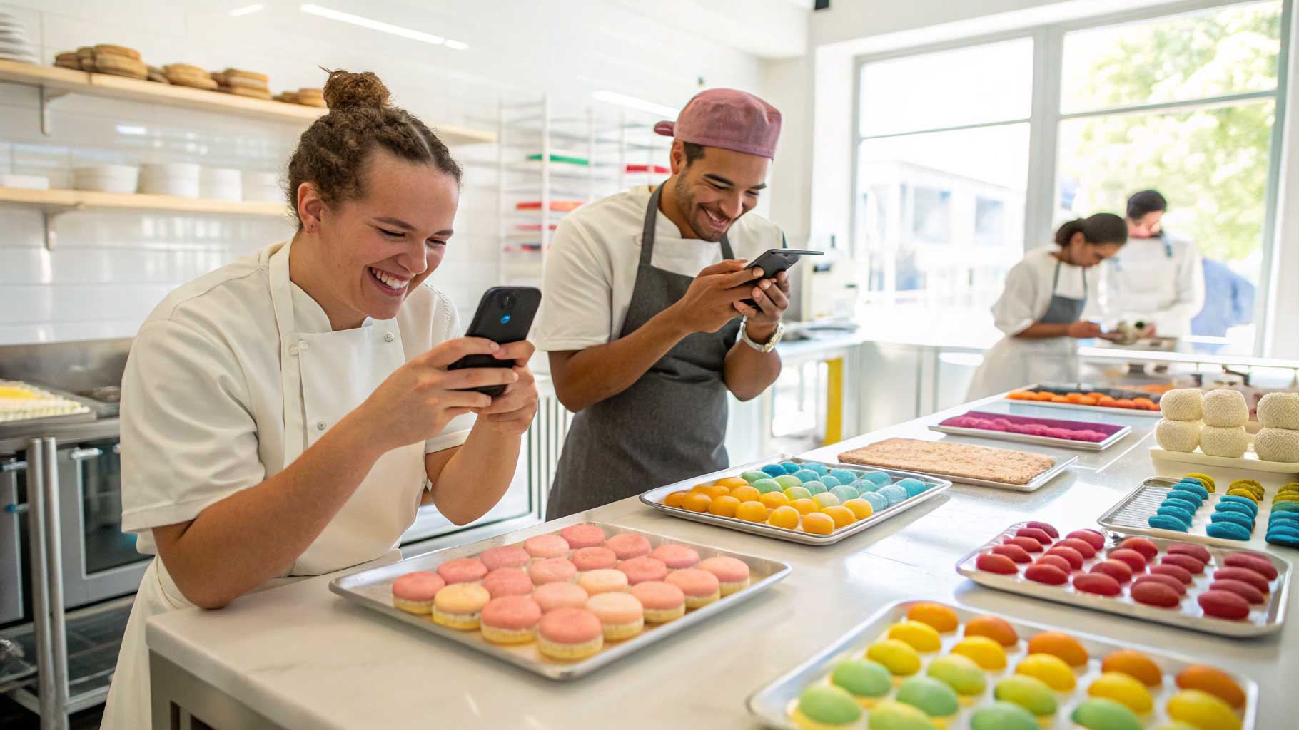 modern bakery social media  test-kitchen with-bakers