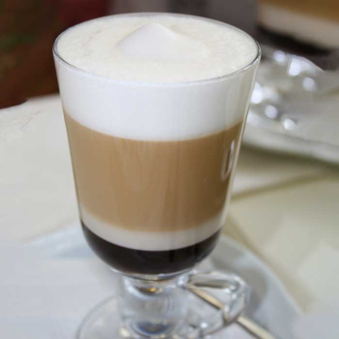 latte and frothed milk