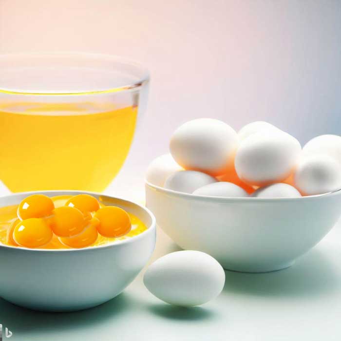 egg whites and egg yolks