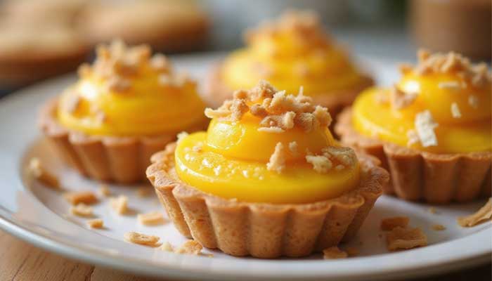 Plant Based coconut-passion fruit fusions tarts